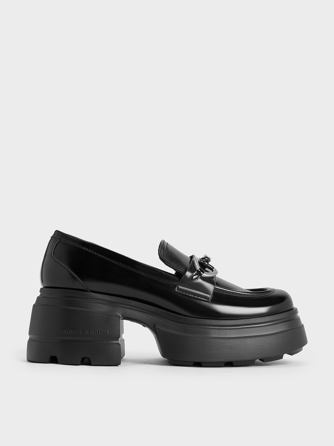 Charles & Keith - Metallic-Accent Chunky Platform Loafers