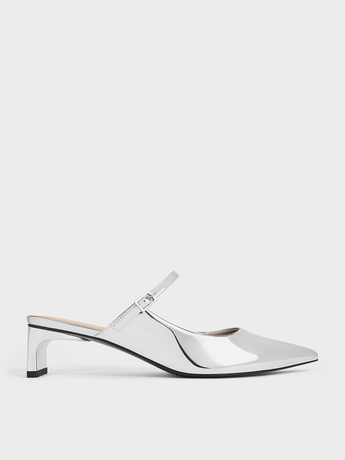 Charles & Keith - Metallic Blade Heel Mules