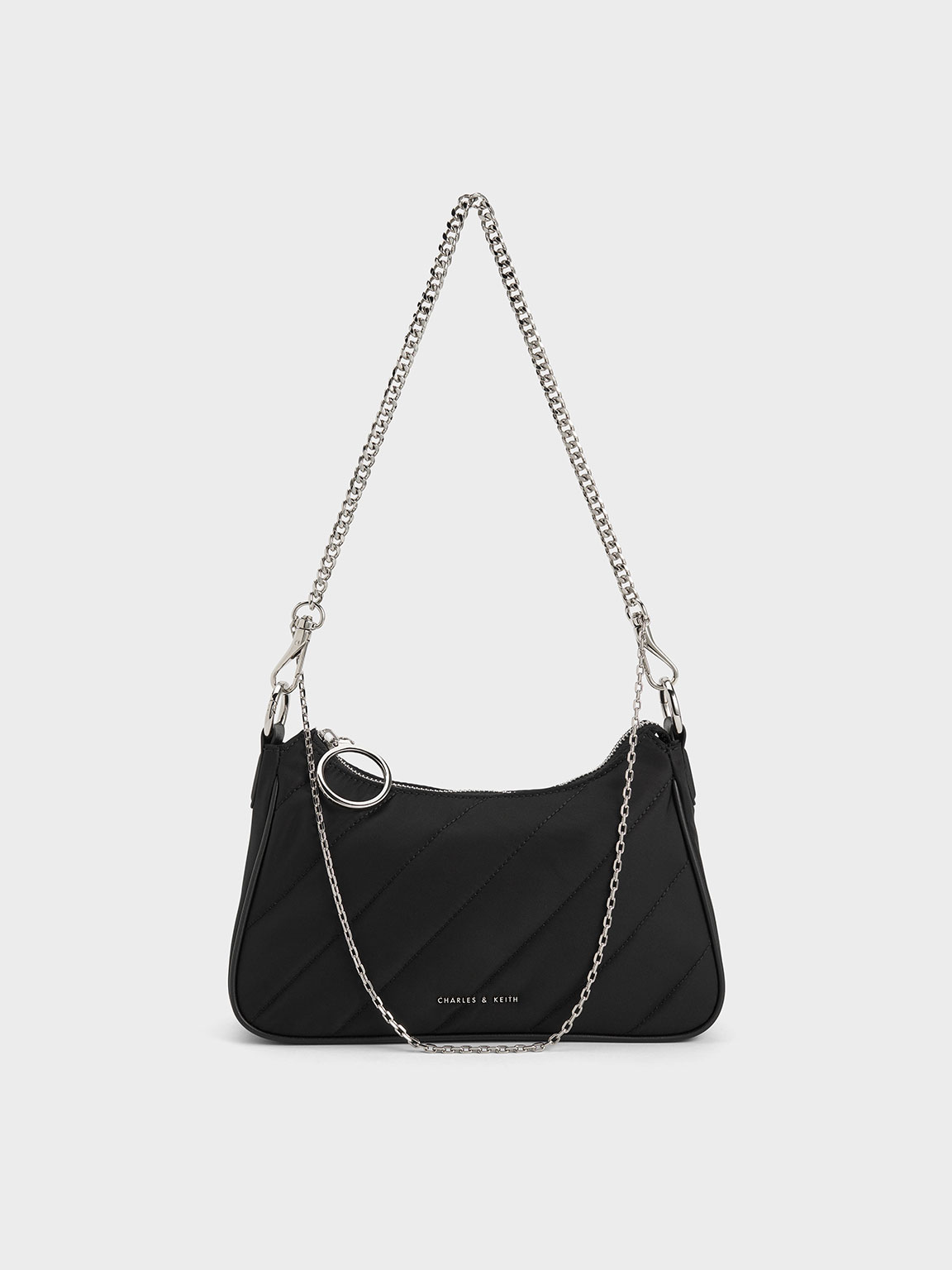 Charles & Keith - Philomena Nylon Puffy Chain-Strap Crossbody Bag