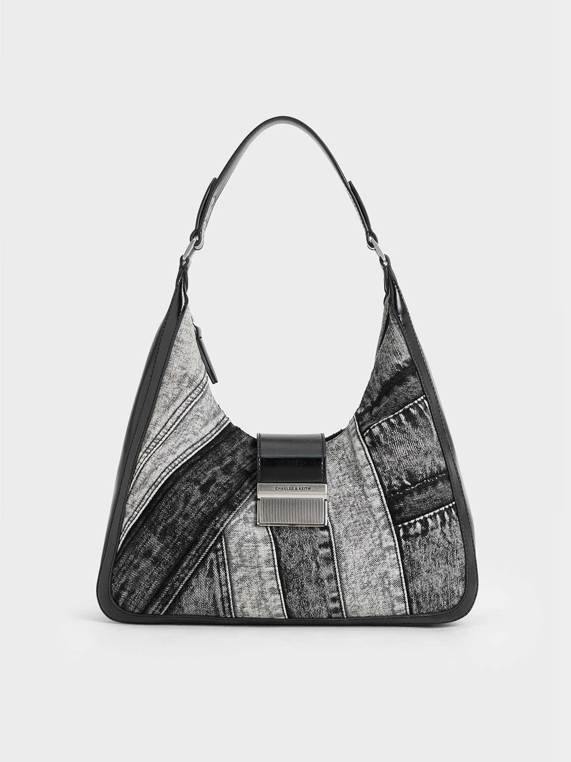 Charles & Keith - Charlot Patchwork Denim Hobo Bag