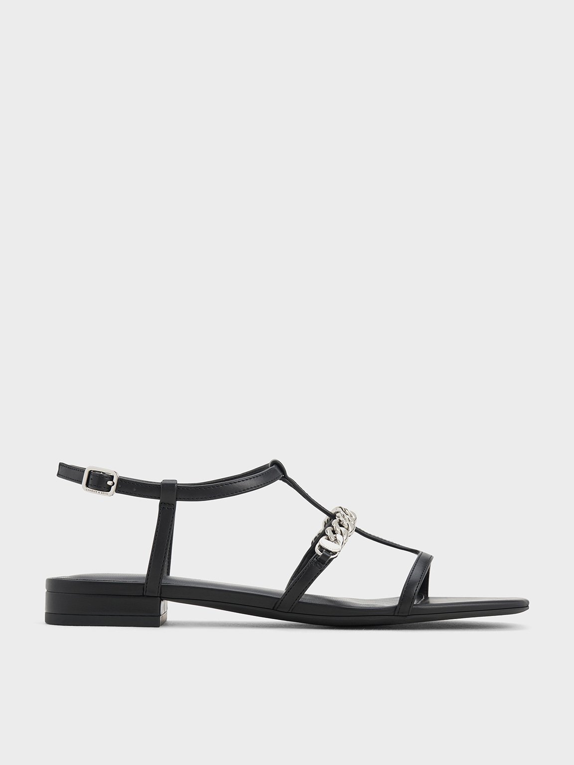 Charles & Keith - T-Bar Chain-Link Sandals