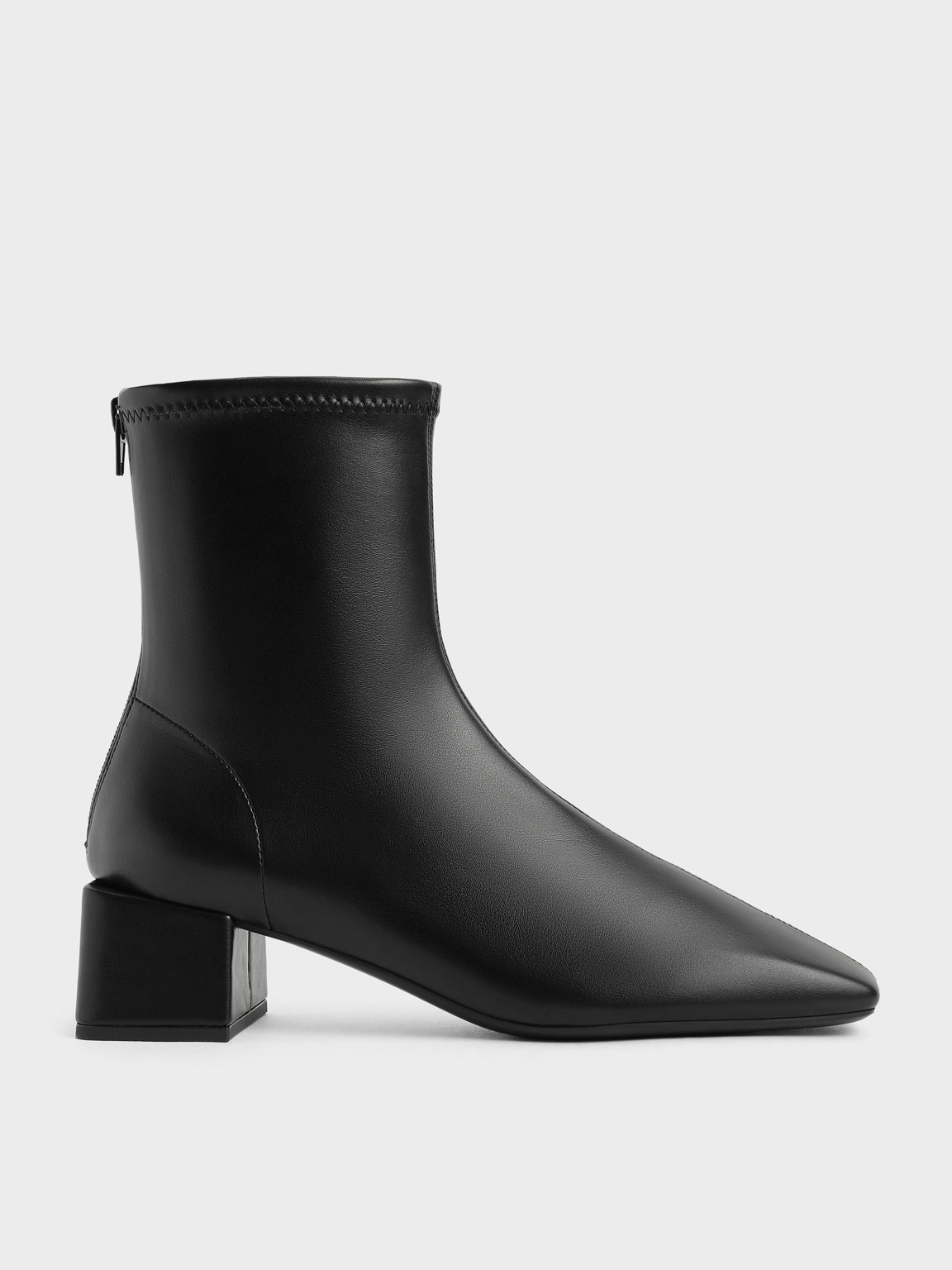 

Block Heel Zip-Up Ankle Boots