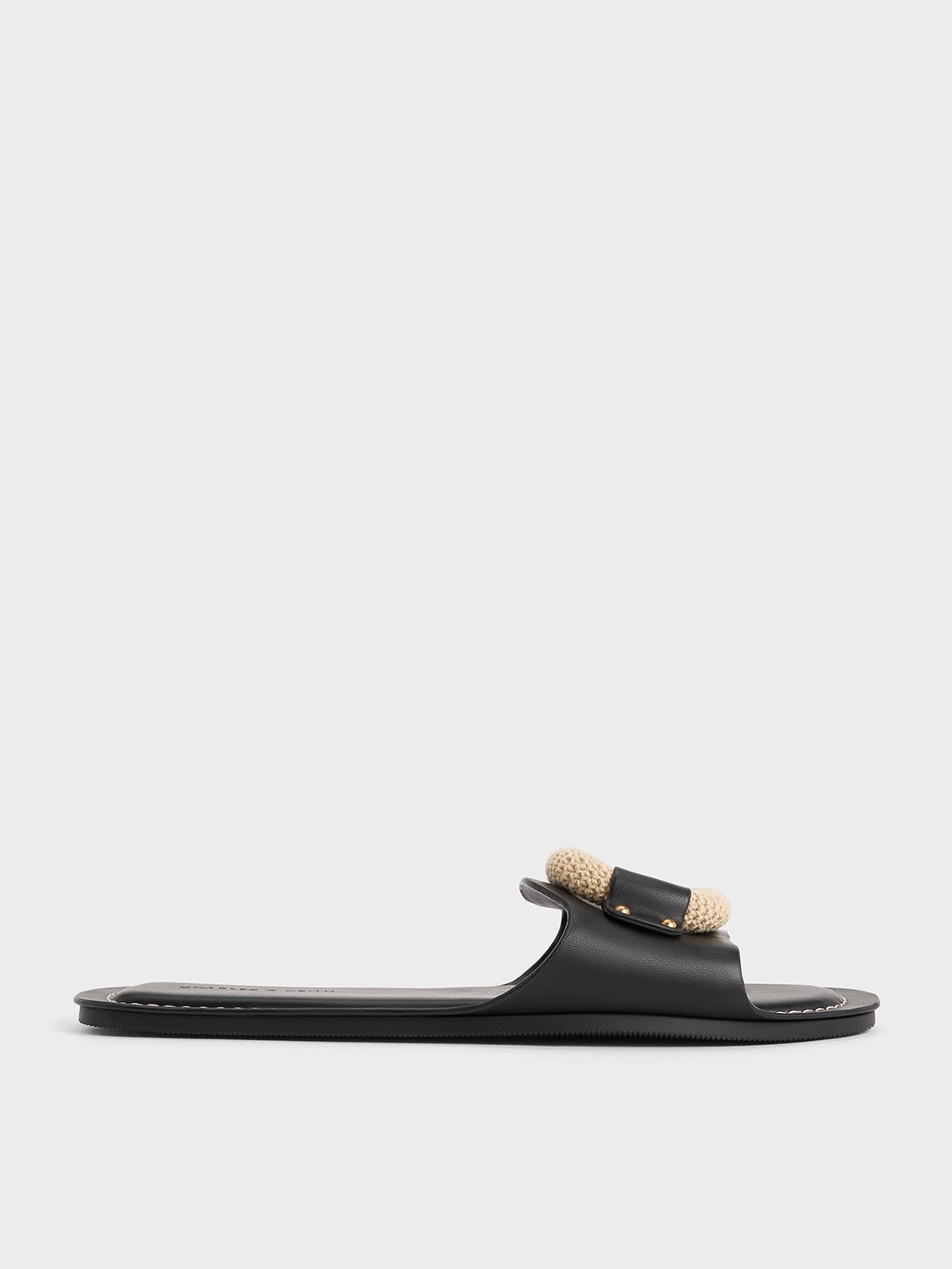 Charles & Keith - Raffia Ring Slide Sandals