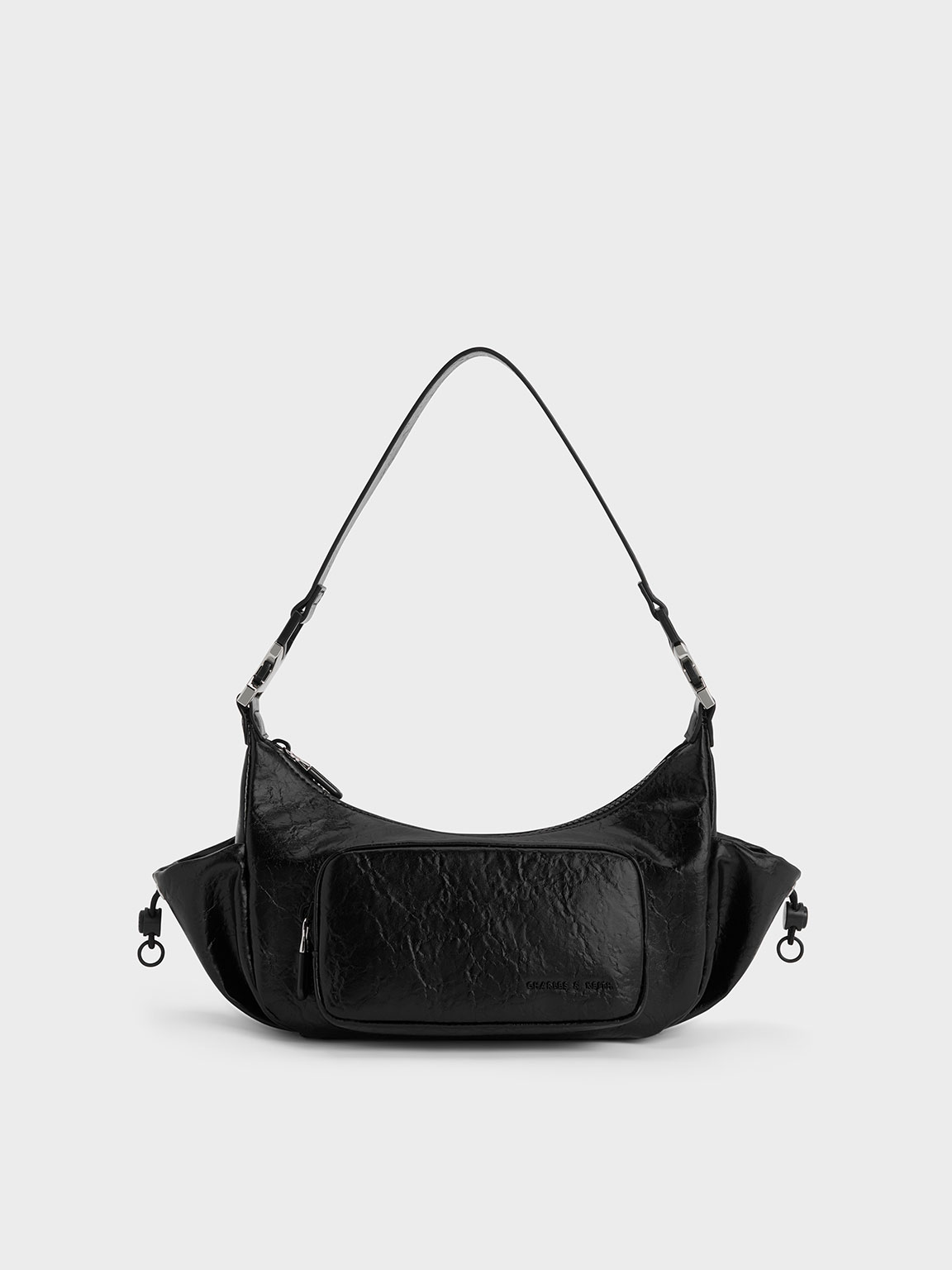 Charles & Keith - Soleil Crinkle-Effect Shoulder Bag