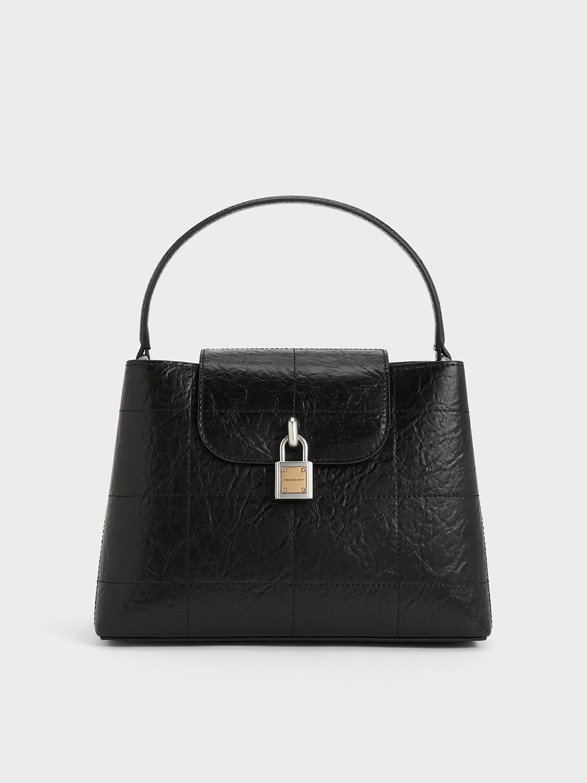 Charles & Keith - Suki Crinkle-Effect Top Handle Bag