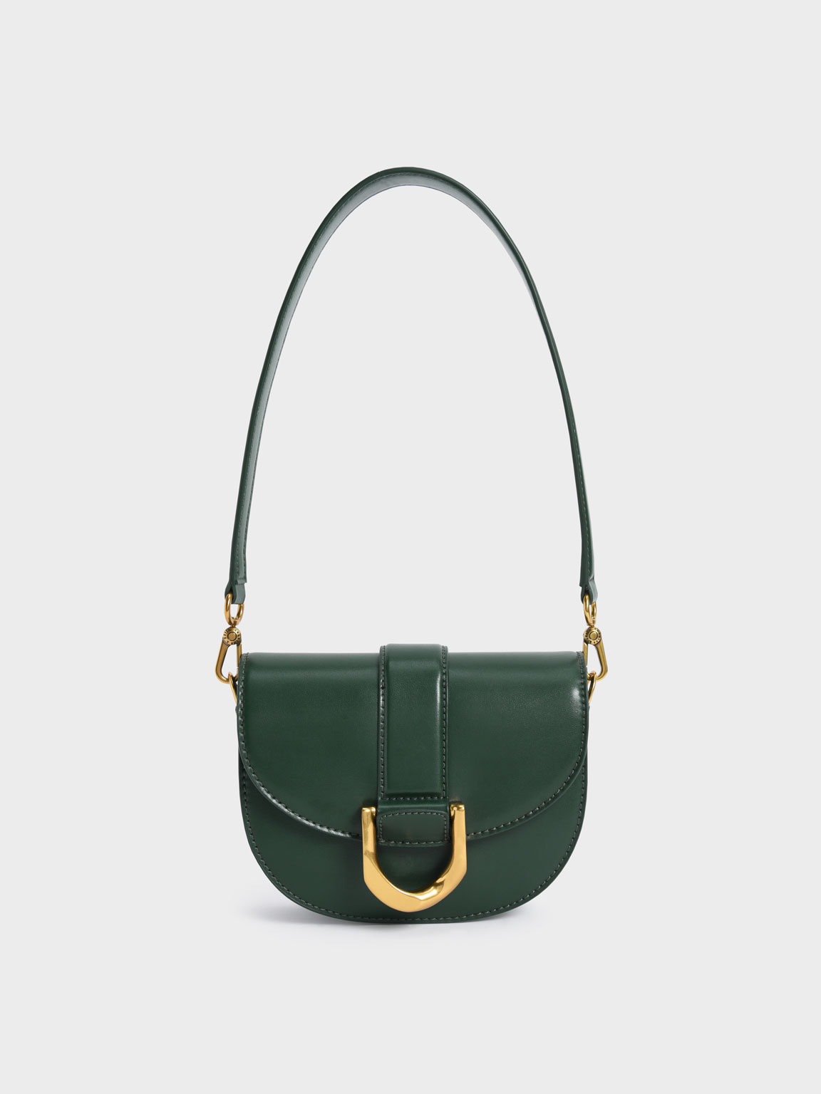 Dark Green Mini Gabine Saddle Bag - CHARLES & KEITH UK