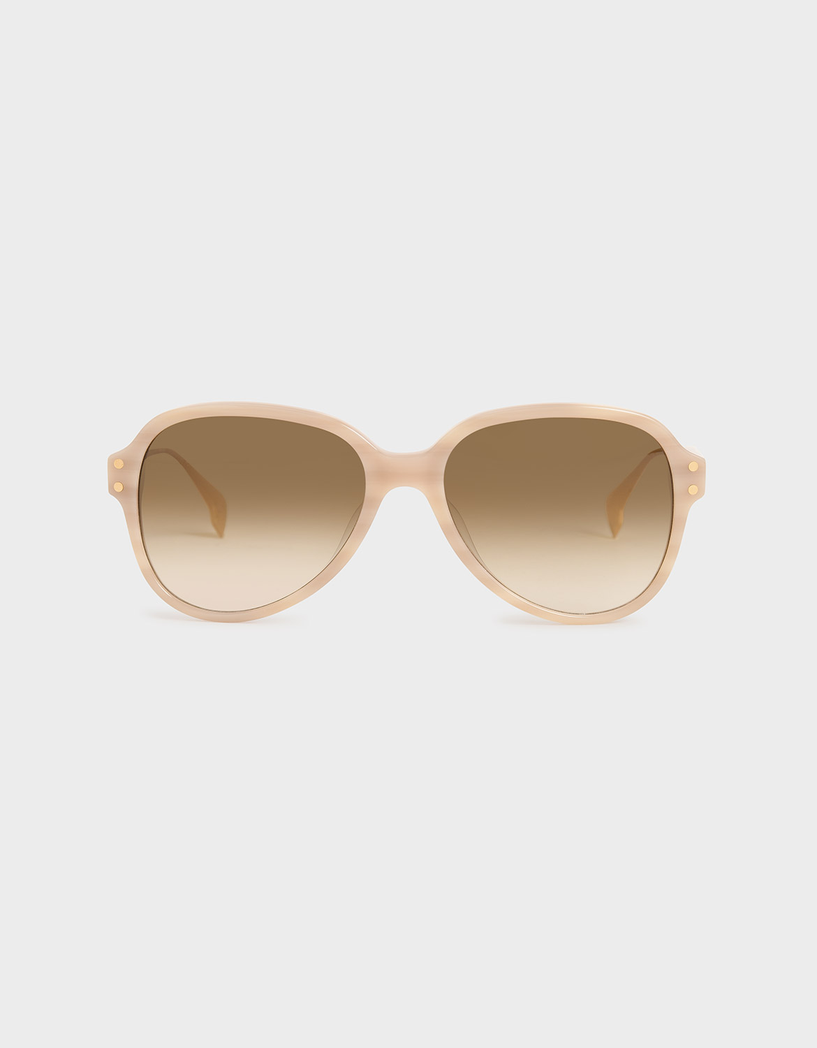 

Acetate Aviator Sunglasses, Taupe