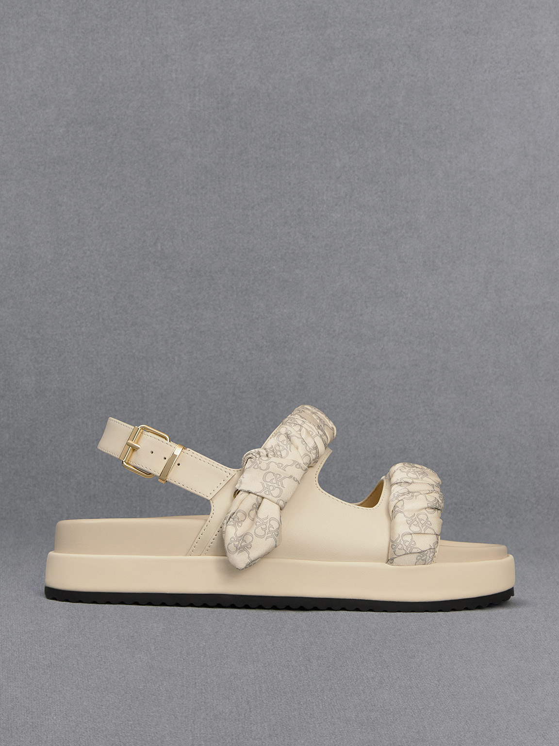 Charles & Keith - Tully Leather Ruched-Strap Sandals