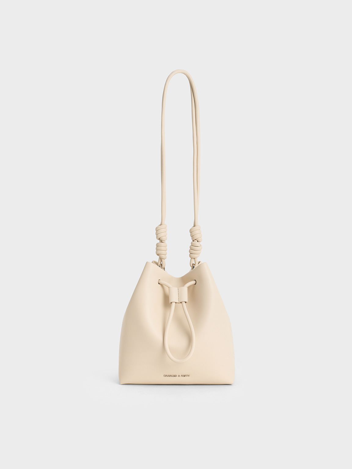 Beige Leia Knotted Bucket Bag - CHARLES & KEITH UK