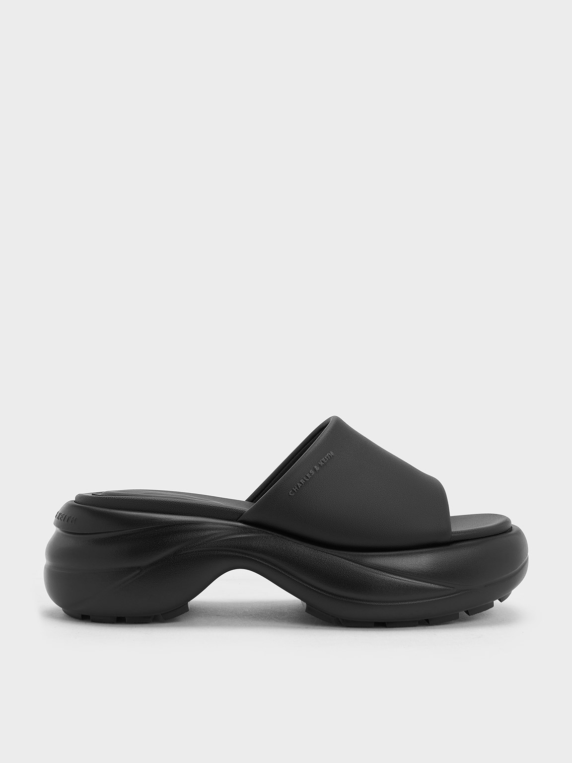 Charles & Keith - Wide-Strap Curved Platform Sports Sandals